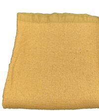 Vintage Yellow Waffle Knit Blanket   54x74' Full Size One Tiny Hole picture