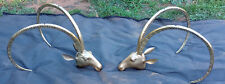 HUGE PRICE DROP VINTAGE ANTIQUE BRASS IBEX RAM HEADS For Coffee TABLE picture