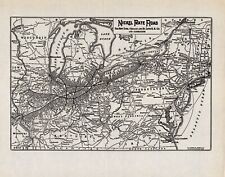 1934 Antique Nickel Plate Road Map New York Chicago St Louis Railroad Map 1578 picture