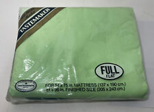 Vintage Tastemaker Full Flat Sheet Lime Green NOS No Iron Muslin Made In USA picture