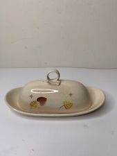 Vintage Metlox Sherwood Vernonware 1/4 Lb Covered Butter Dish Poppytrail picture