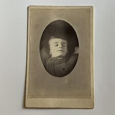 Antique Cabinet Card Photograph Post Mortem Boy Odd Oddity Memento Mori picture