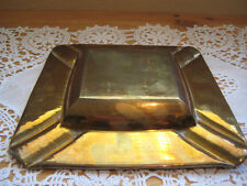 RARE NICE HAND MADE SOLID BRASS INDIA SQUARE HEAVY ASHTRAY picture