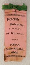 3645 - IOOF Odd Fellows Rebekah Assemble Ribbon, Topeka, KS 1901 picture