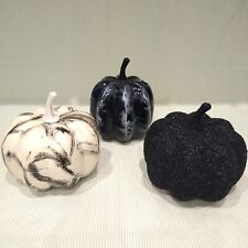 Lot of Pumpkins Halloween Black and White Marbled Look Sparkly Glitter 3 picture