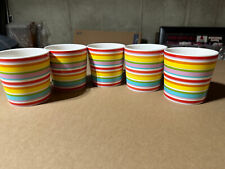Starbucks Barista Retro Rainbow Striped Mug 2004  SET OF 5 picture