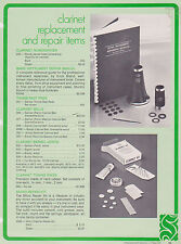 1973 AD SHEET #2554 - SELMER MUSICAL INSTRUMENT - CLARINET REPAIR ITEMS picture