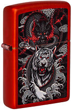 Zippo Dragon Tiger Design Metallic Red Windproof Lighter, 48933 picture