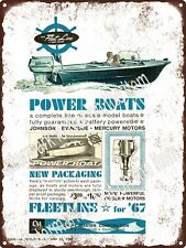 1966 Toy Outboard Johnson Craft Master Fleet Line Evinrude Metal Sign 9x12 A573 picture