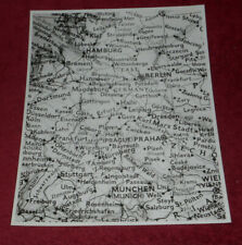 1990 Press Photo Pre-Unification Map of Germany Closeup Portion With City Names picture