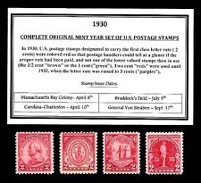 1930 - 1939 COMMEMORATIVE DECADE SET OF MINT -MNH- VINTAGE U.S. POSTAGE STAMPS picture