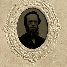 Antique Tintype Photograph Charming Mature Man Long Beard picture