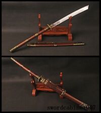Long Rosewood Handle Kangxi Sword Chinese Emperor Broadsword Folded Steel Blade picture