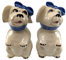 Shawnee Muggsy Toothache Dog Blue Scarf Salt & Pepper Shakers 1950s MCM picture