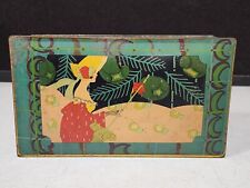 Antique Art Deco Lady NANCY MARSTON Candies KANSAS CITY Tin Metal Candy Box picture