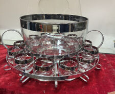 VINTAGE MID CENTURY DOROTHY THORPE PUNCH BOWL 12 ROLY POLY GLASSES. MCM. ￼ 1960s picture