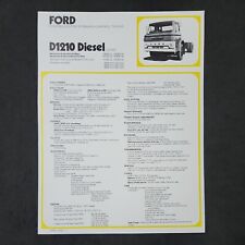 FORD D1210 DIESEL Truck Original Vintage Advertising Sales Specs Sheet 1975 picture