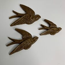 Vintage 1983 Burwood Homco Flying Sparrows  Wall Decor MCM Set of 3 Birds 2650 picture