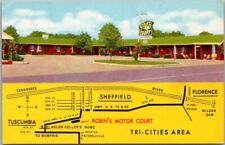 1950s SHEFFIELD, Alabama Postcard ROBIN'S COURT Roadside / Curteich Chrome picture