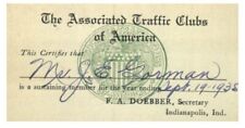 PASS The Associated Traffic Clubs of America  1935  James Gorman  President  R.I picture