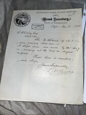 1872 Hartford CT Independent Order of Good Templars Memo: Olmsted Genealogy picture