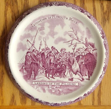 Vintage '60s Royal Staffordshire LANDING OF PILGRIMS trivet for Plymouth Rock picture