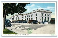 c1920's Southern Pacific Station Classic Cars Building Los Angeles CA Postcard picture