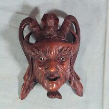Vintage Asian Carved Rosewood Chinese Emperor Warrior Mask Wall Decor picture