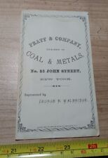 Vintage 1867 Pratt & Company New York George Walbridge Advertising Coal Brochure picture