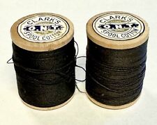 2 Clark's VTG Best 6 Cord Sewing 24Wt 100Yd Wood Thread Spools Cotton Near Full picture