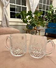 2 Tutbury Crystal Half Pint Tankard Glasses Full Lead Hand Made In England 2.4lb picture