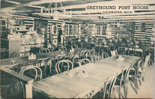 Greyhound Post House Coldwater MI Michigan Vacationland Curteich Postcard D76 picture