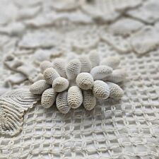 Antique Vintage Crochet Lace Doily 3D Grapes Stump Work Leaf Table Mat Hand Made picture