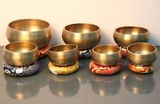 Gorgeous set of 7 hand beaten Gulfa singing bowls, handmade in Nepal, meditation picture