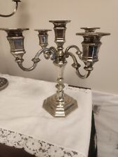 Vintage French Silver Coloured Metal Five 5 Head Candelabra Candlestick... picture