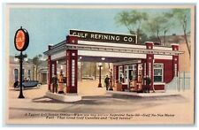 c1930's Gulf Refining Co. Fuel Gas Station Supreme Auto Oil Vintage Postcard picture