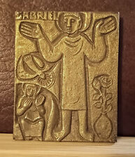Creator Mundi bronze Archangel Gabriel plaque - 2 x 1.8
