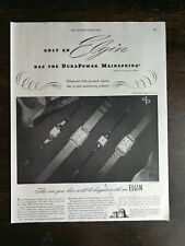 Vintage 1948 Elgin DuraPower Mainspring Watch Full Page Original Ad picture