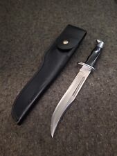 VINTAGE BUCK HUNTING KNIFE #120 w/ LEATHER FLAP SHEATH Pre-owned Nice  picture
