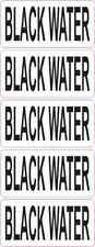 [5X] 2x1 Clear Black Water Stickers Vinyl RV Trailer Holding Tank Labels Decals picture