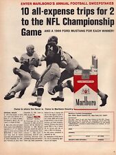 1965 Marlboro Cigarettes Print Ad NFL Championship Game Tickets Giveaway picture