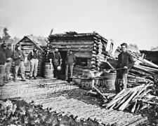 1864 Civil War UNION LOG CAMP 11x14 Photo Picture BRANDY STATION, Virginia (C4) picture