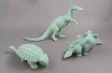 Marx 1970s Dinosaurs Vintage Green Plastic Prehistoric Playset Figures Lot of 3 picture