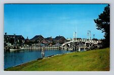 Ogunquit ME-Maine, Fishing Village Footbridge At Perkins Cove, Vintage Postcard picture