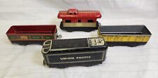 Vintage Lot of 4 Marx Tin Railroad Train Cars O Scale picture