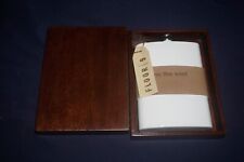FLOOR 9 90Z FLASK WHITE WITH LEATHER WALNUT WOODEN CASE 