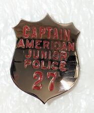 Vintage Captain American Junior Police Mini Badge Lapel Pin 27 picture