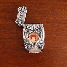 RARE F. S. GILBERT & CO STERLING SILVER MATCH SAFE HIDDEN SPRING LOADED LOCKET picture