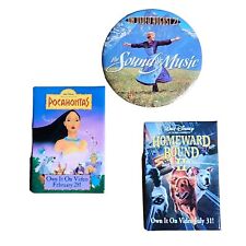 3 Vintage Movie Metal Pins Disney Pocahontas Homeward Bound II Sound of Music picture
