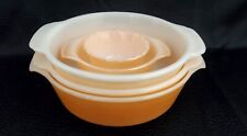 Anchor Hocking Fire King Peach Lustreware Ovenware Casseroles and bowl Vintage  picture